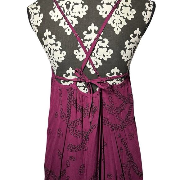 Kahulale’a Aloha Wear Lei Print Criss Cross Strap Maxi Rayon Dress Size L - Picture 10 of 11